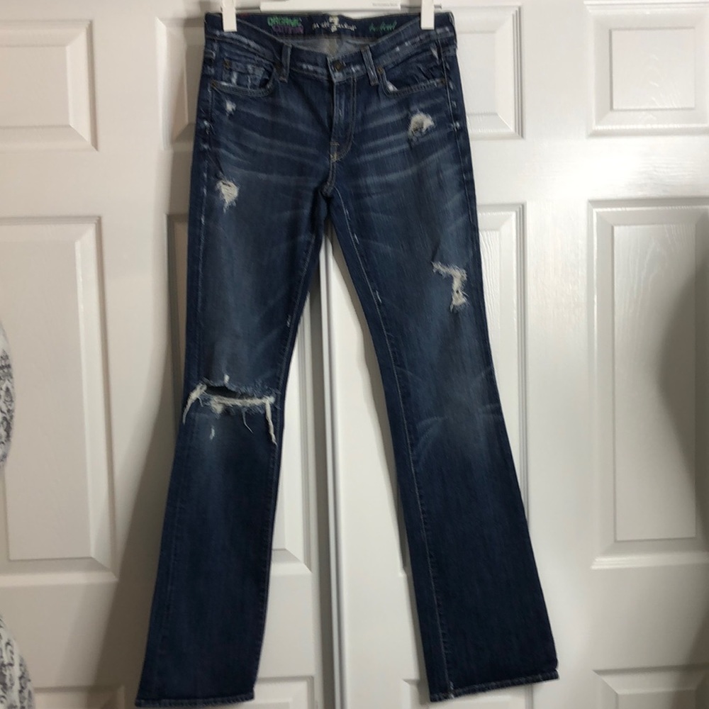 7 For All Mankind Distressed Bootcut 29 Grunge